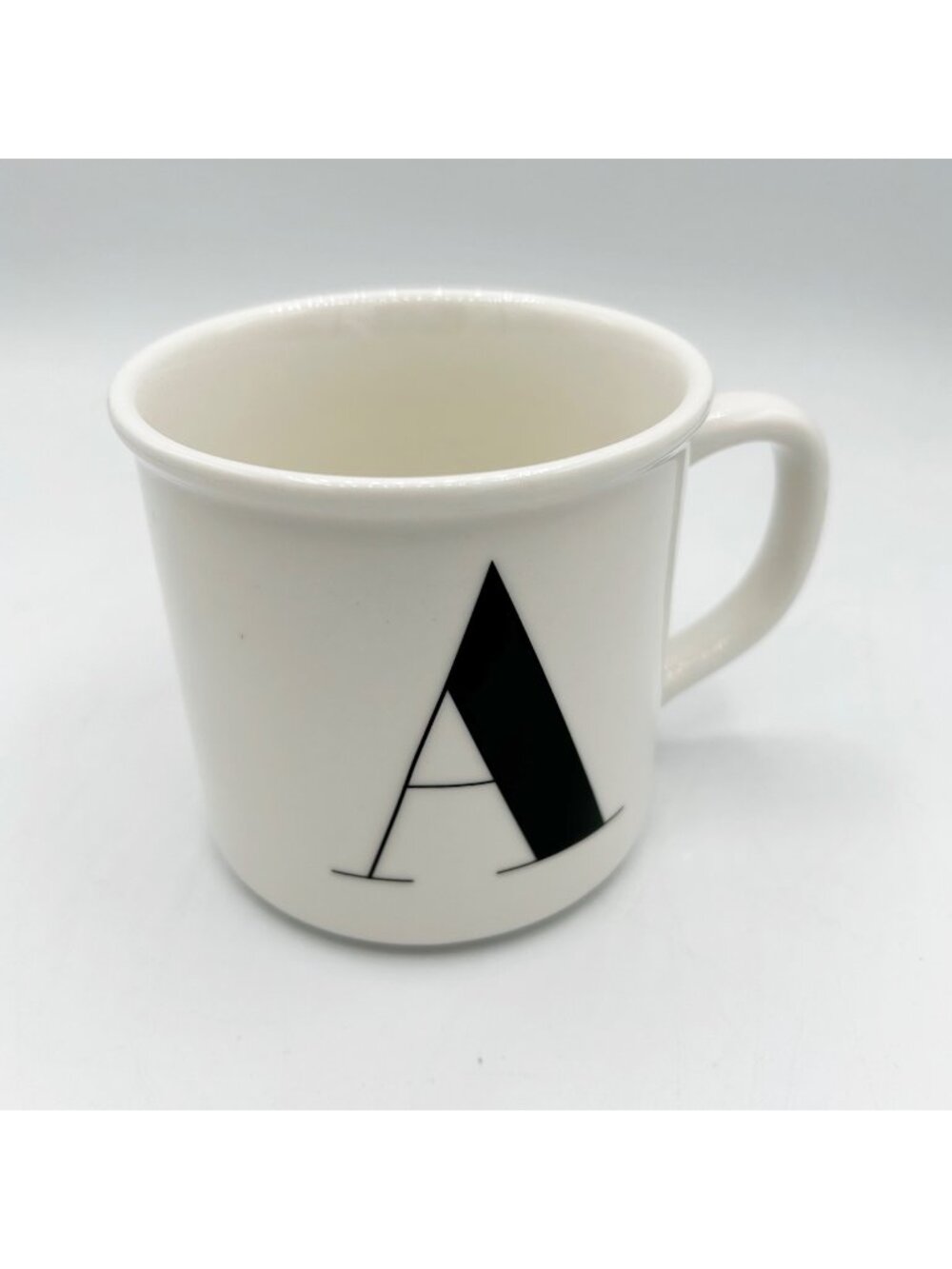 PotteryBarn White Monogram ‘A’ Mug Coffee Tea Home Minimalist Modern